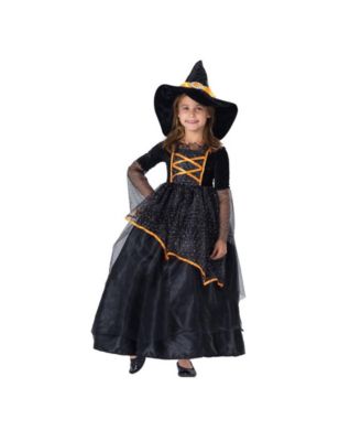 Halloween Witch Dress & Hat Costume Set - Toddlers Girls