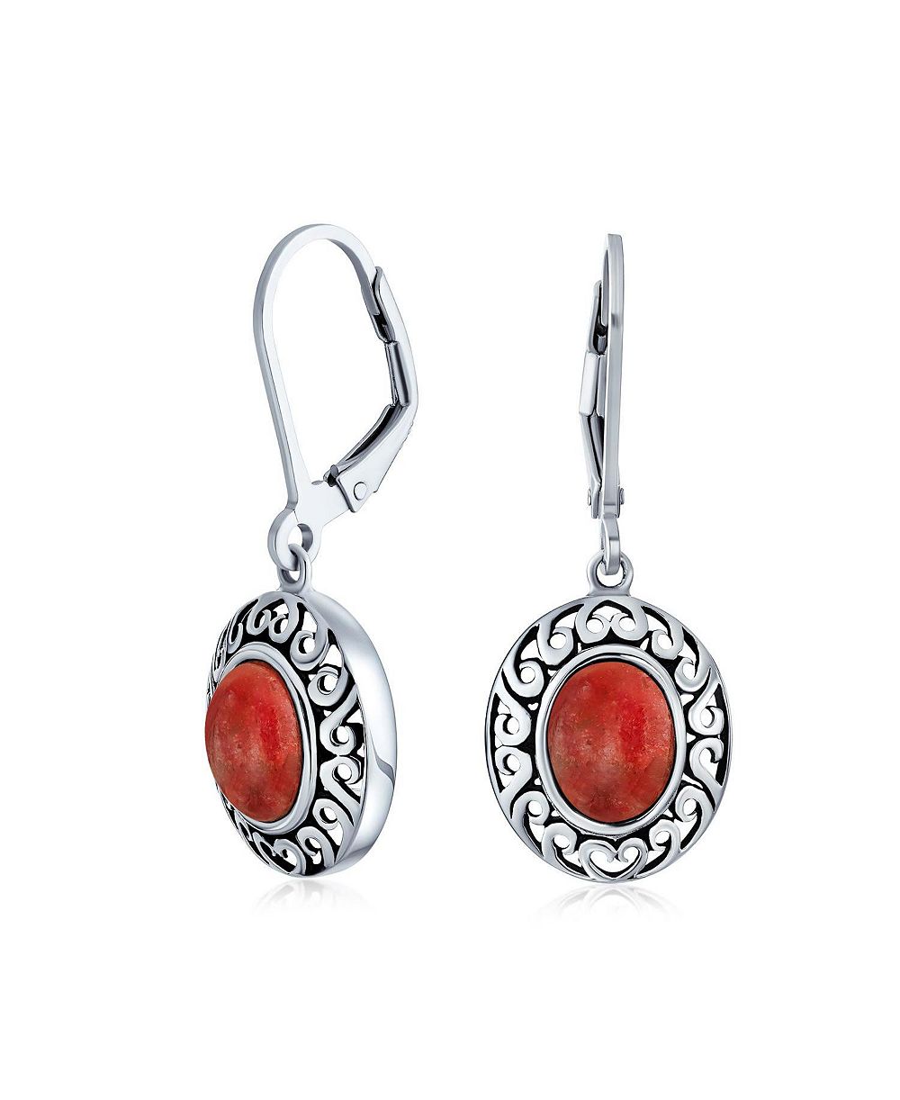 Серьги Bling Jewelry Natural Stones Oval Bezel