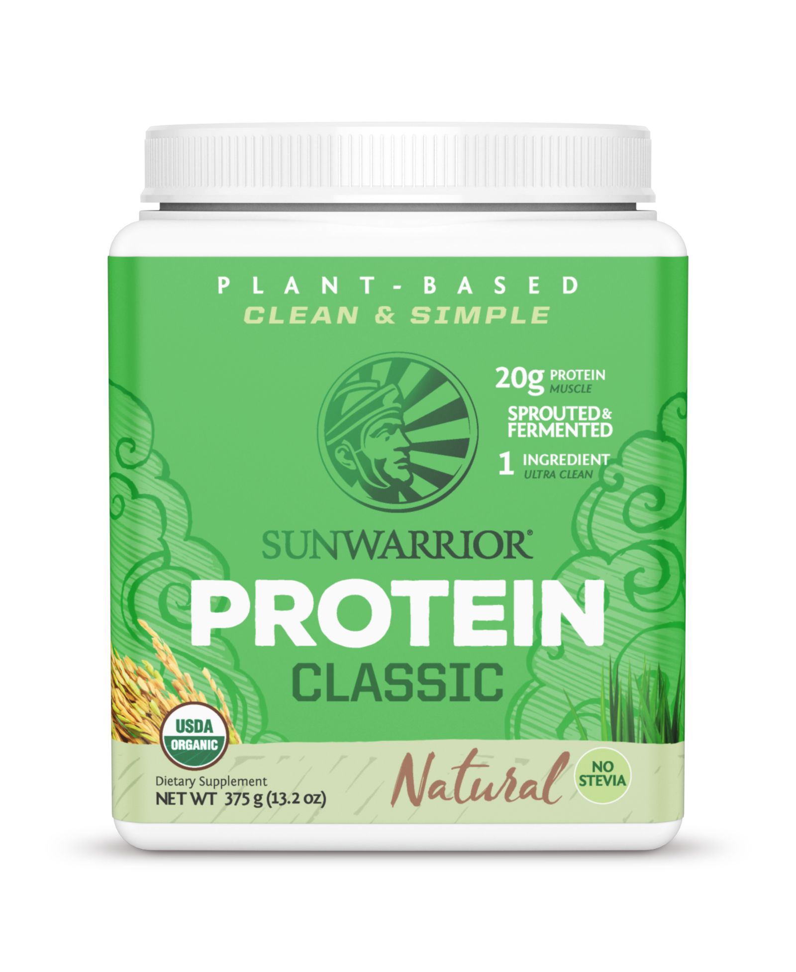 Sunwarrior Classic Organic Протеиновый порошок растительный, без вкуса, 375gm