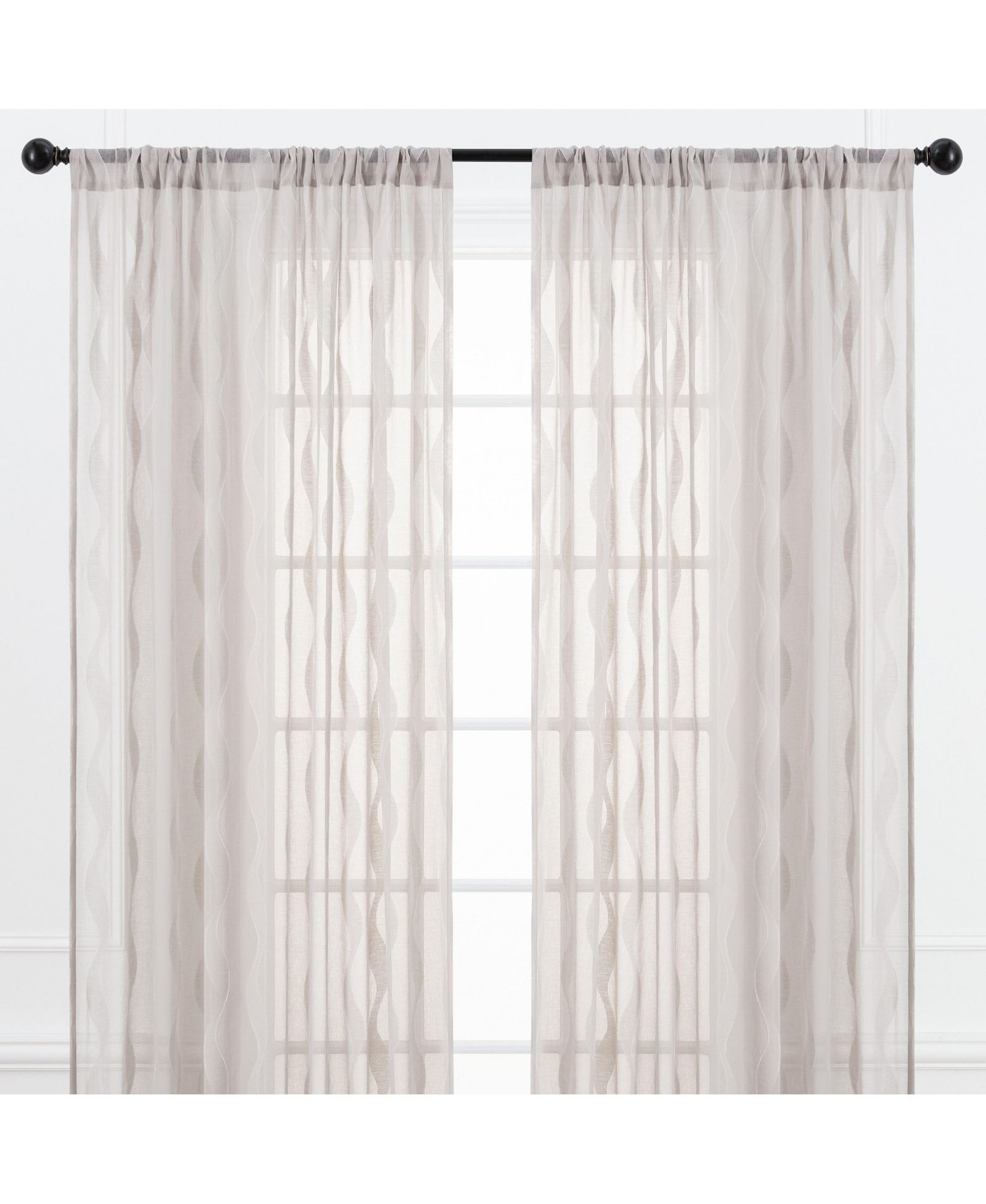 Chanasya Premium Waves Voile Sheer Curtains - 2-Panel Light Filtering Curtains for Living Room, Bedroom, Kitchen - 52" x 63"