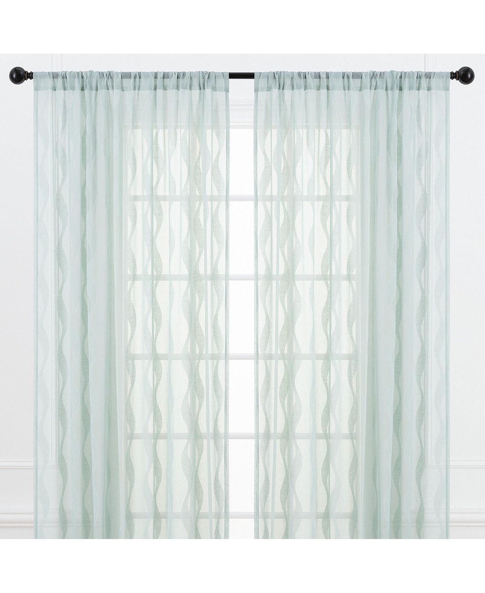 Chanasya Premium Quatrefoil Voile Sheer Curtains - 2-Panel Light Filtering Curtains for Living Room, Bedroom, Kitchen - 52" x 84" - Sage