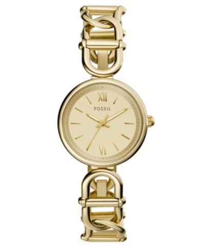 Женские часы Fossil Women's Mini Carlie Three-Hand Rose Gold Stainless Steel, 30mm