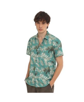 Мужская рубашка Campus Sutra Sea Green Breezy Foliage