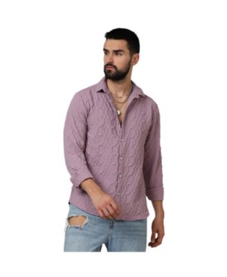 Мужская рубашка Campus Sutra Periwinkle Purple Embossed Geometric