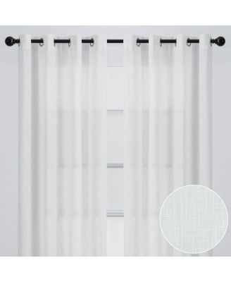 Chanasya 2 Panel Soft Textured Semi Sheer Light Filtering Grommet Curtains