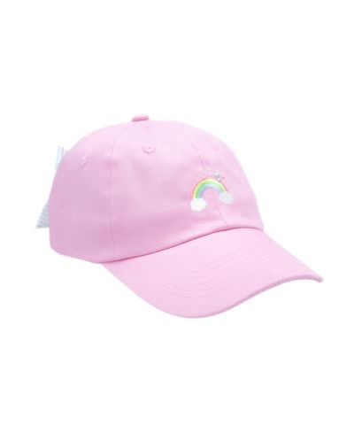 Детская бейсболка Bits & Bows Girls Rainbow Sparkle Bow в розовом цвете