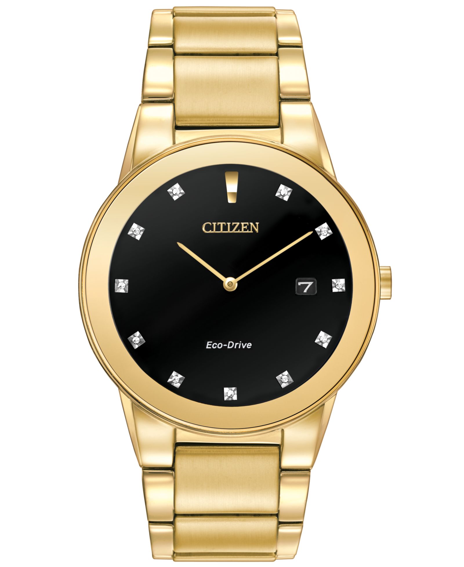 Citizen Men's Eco-Drive Axiom Diamond Accent Gold-Tone Stainless Steel Bracelet Watch 40mm AU1062-56G