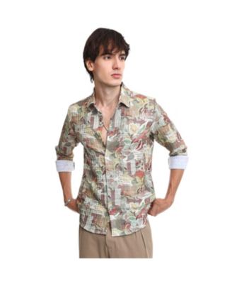 Men's Multicolour Artistic Botanical Shirt