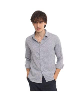 Мужская рубашка Campus Sutra Ash Grey Geometric-Texture