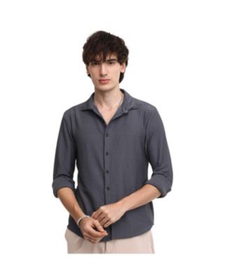 Мужская рубашка Campus Sutra Space Grey Hive-Textured