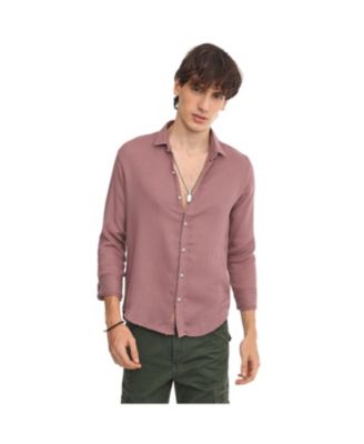 Мужская рубашка Campus Sutra Nude Pink Woven-Textured