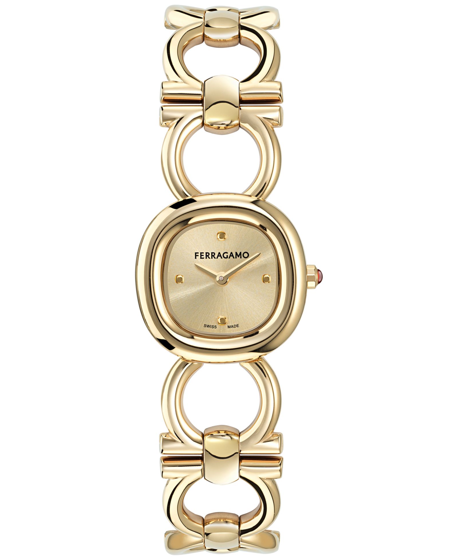 Часы Ferragamo Women's Double Gancini Gold Ion Plated Stainless Steel Link Bracelet 25mm