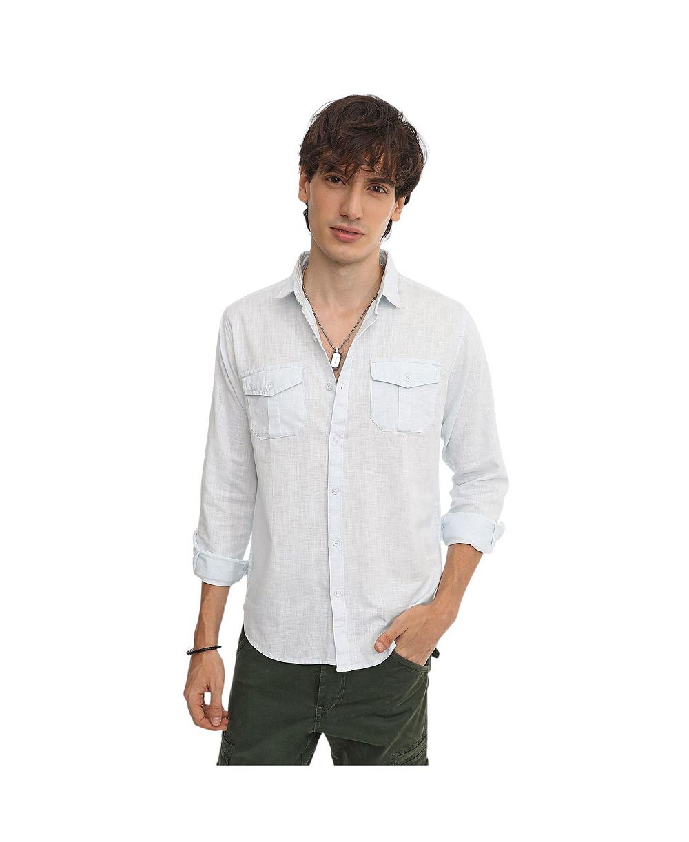 Мужская рубашка Campus Sutra Baby Blue Solid Utility
