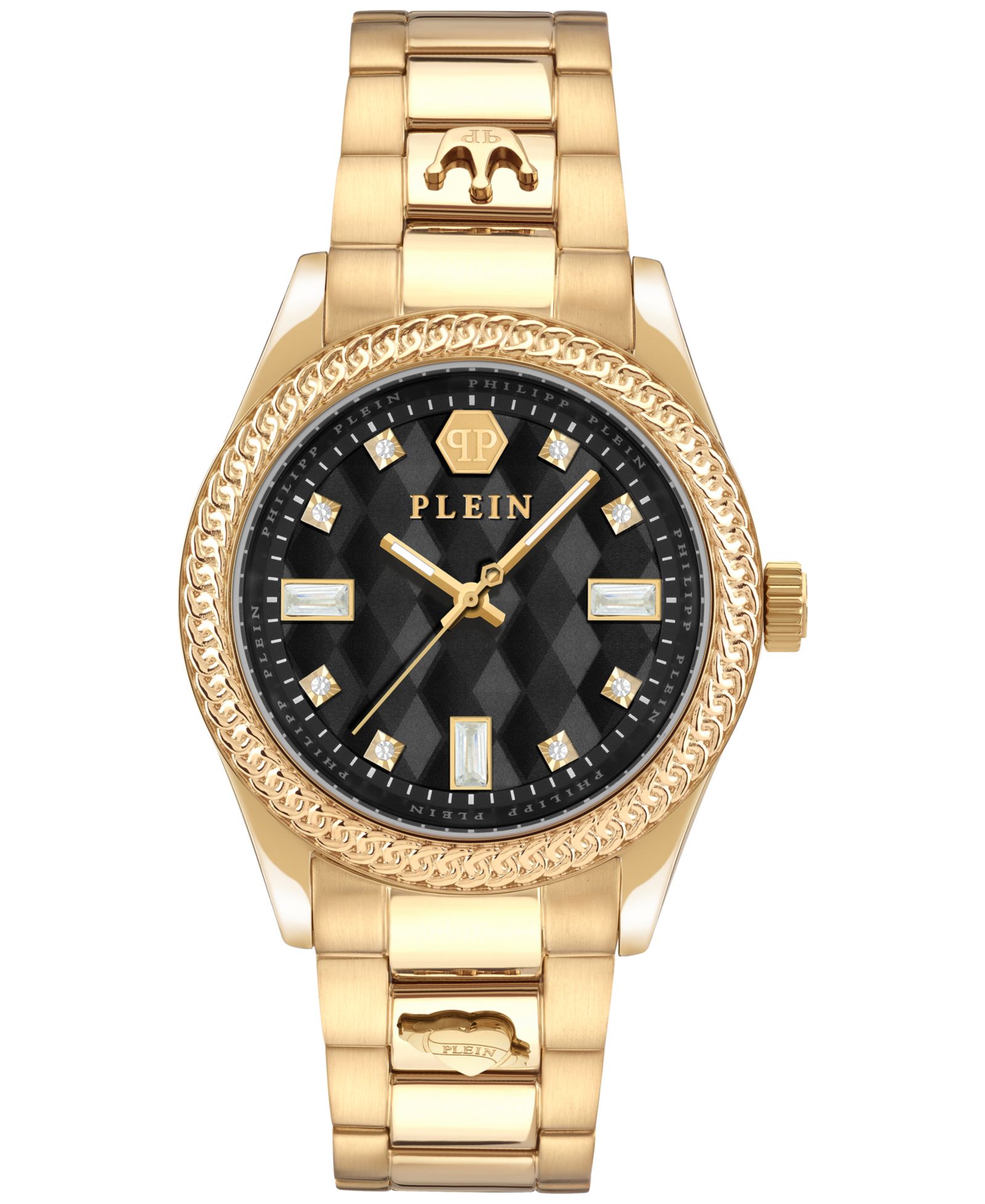 Philipp Plein Женские наручные часы Queen Crystal Gold Ion Plated Stainless Steel 38mm