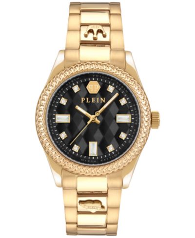 Philipp Plein Женские наручные часы Queen Crystal Gold Ion Plated Stainless Steel 38mm