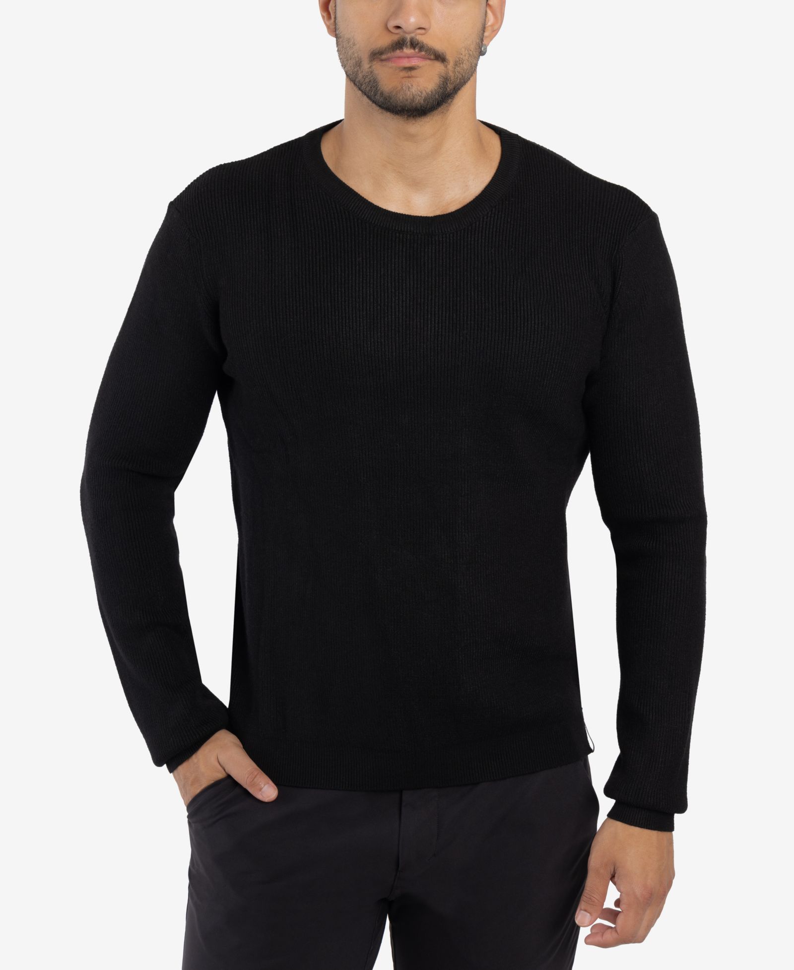 SPRING + MERCER Men's Ribbed Crew Neck Sweater