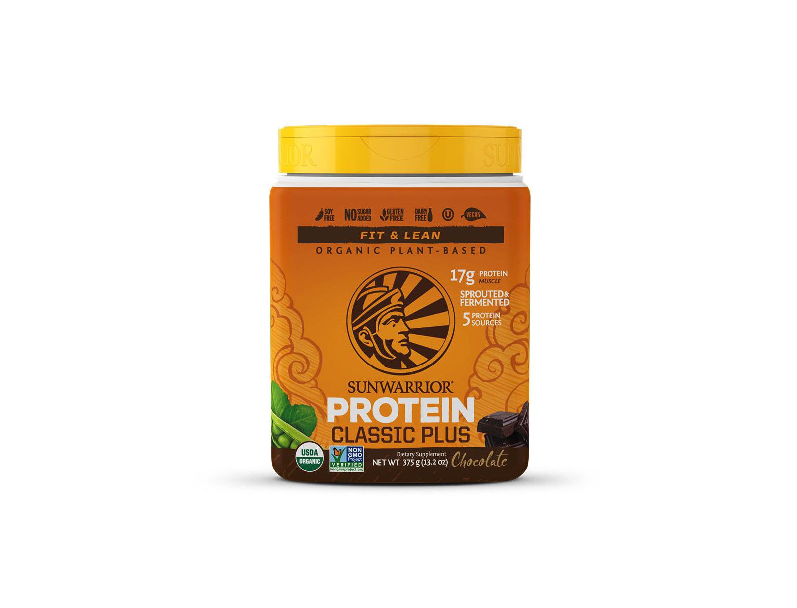 Sunwarrior Classic Plus Protein Powder, Sunwarrior, Plant-Based Protein, Chocolate Flavor, 375gm (15 Servings)