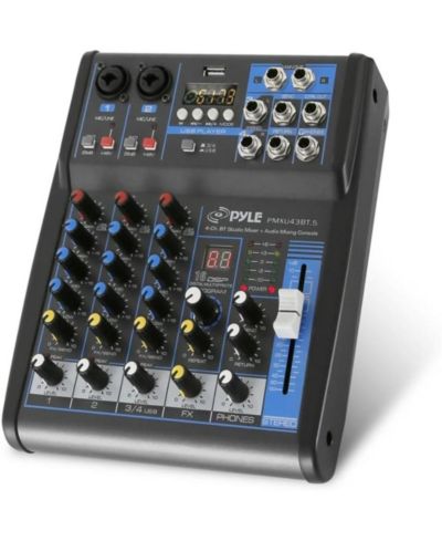 Pyle 4-Channel Bluetooth Pro Audio DJ Sound Mixer