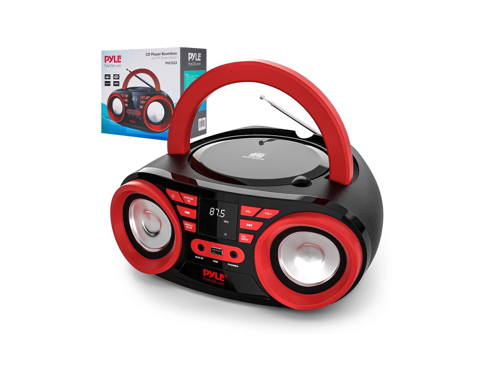 Pyle Bluetooth Portable CD Player Boombox