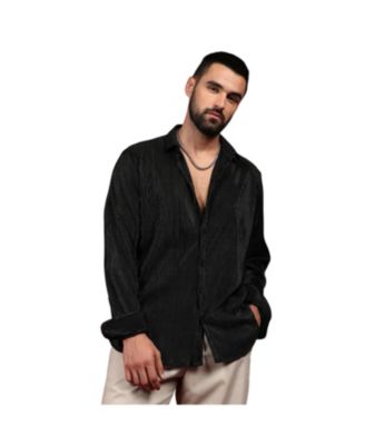 Мужская рубашка Campus Sutra Midnight Black с защипами