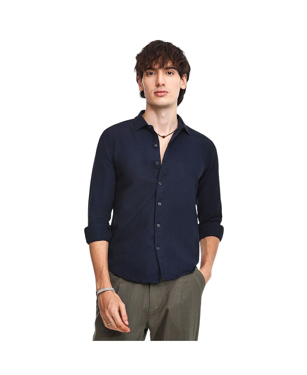 Рубашка Campus Sutra Men's Onyx Black Abstract-Textured