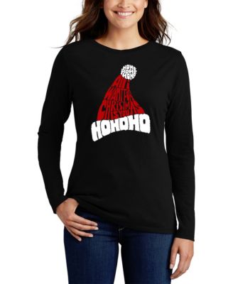 Футболка с длинным рукавом LA Pop Art Women's All I Want for Christmas is You Word Art