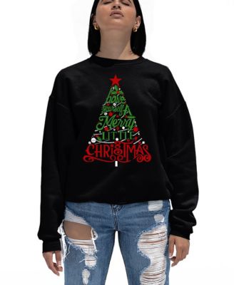 Женская толстовка с круглым вырезом LA Pop Art с надписью «Have Yourself a Merry Little Christmas»