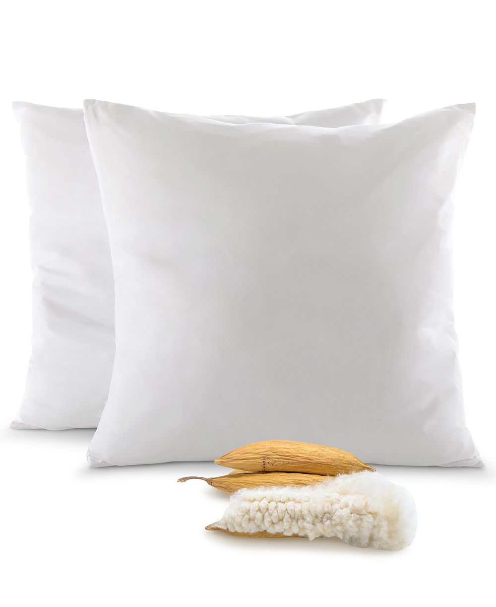 Cheer Collection Natural Kapok 2-Pack Pillow Inserts, 28" x 28"