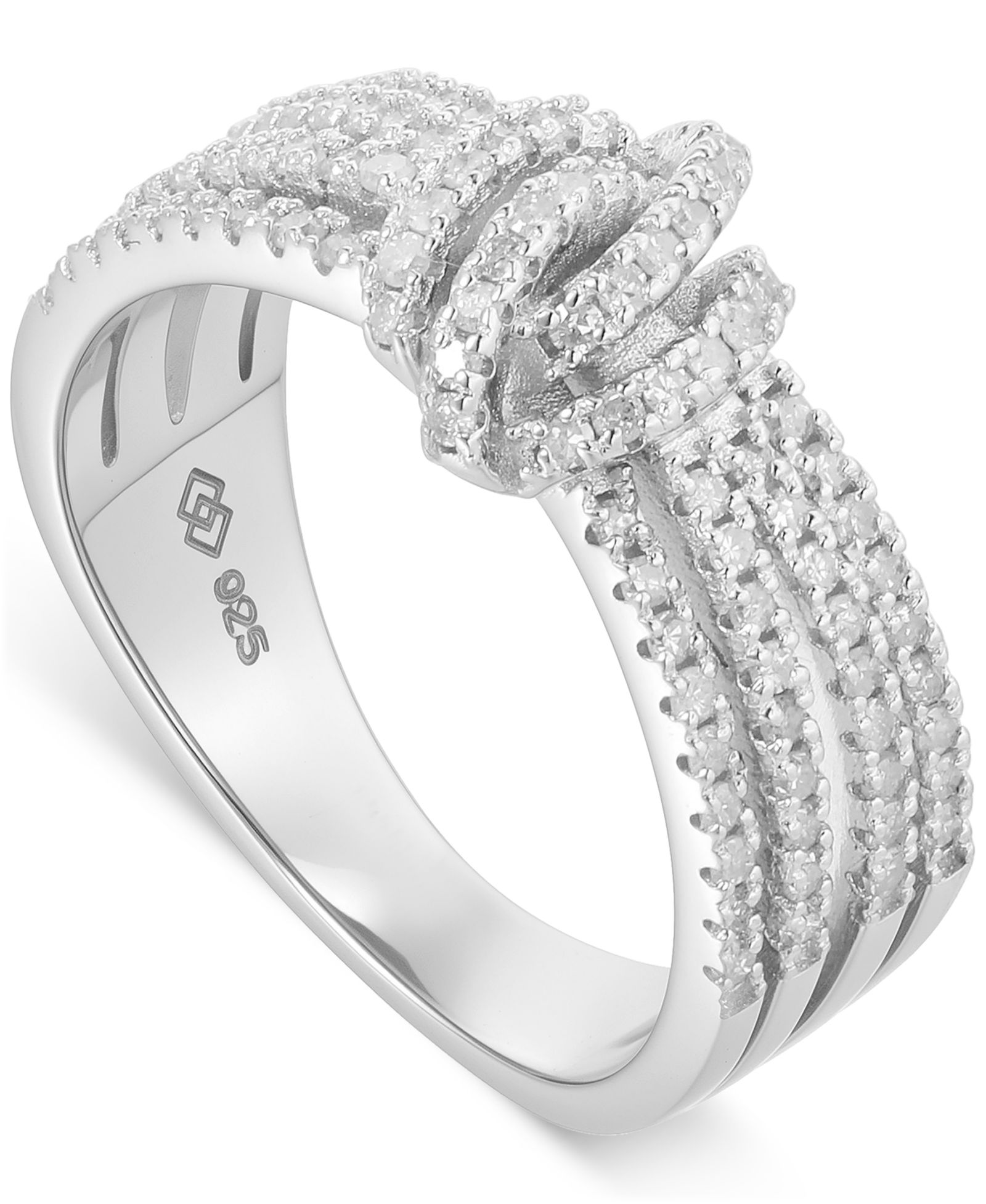 Кольцо Diamond Multirow Love Knot (1/2 ct. t.w.) из стерлингового серебра