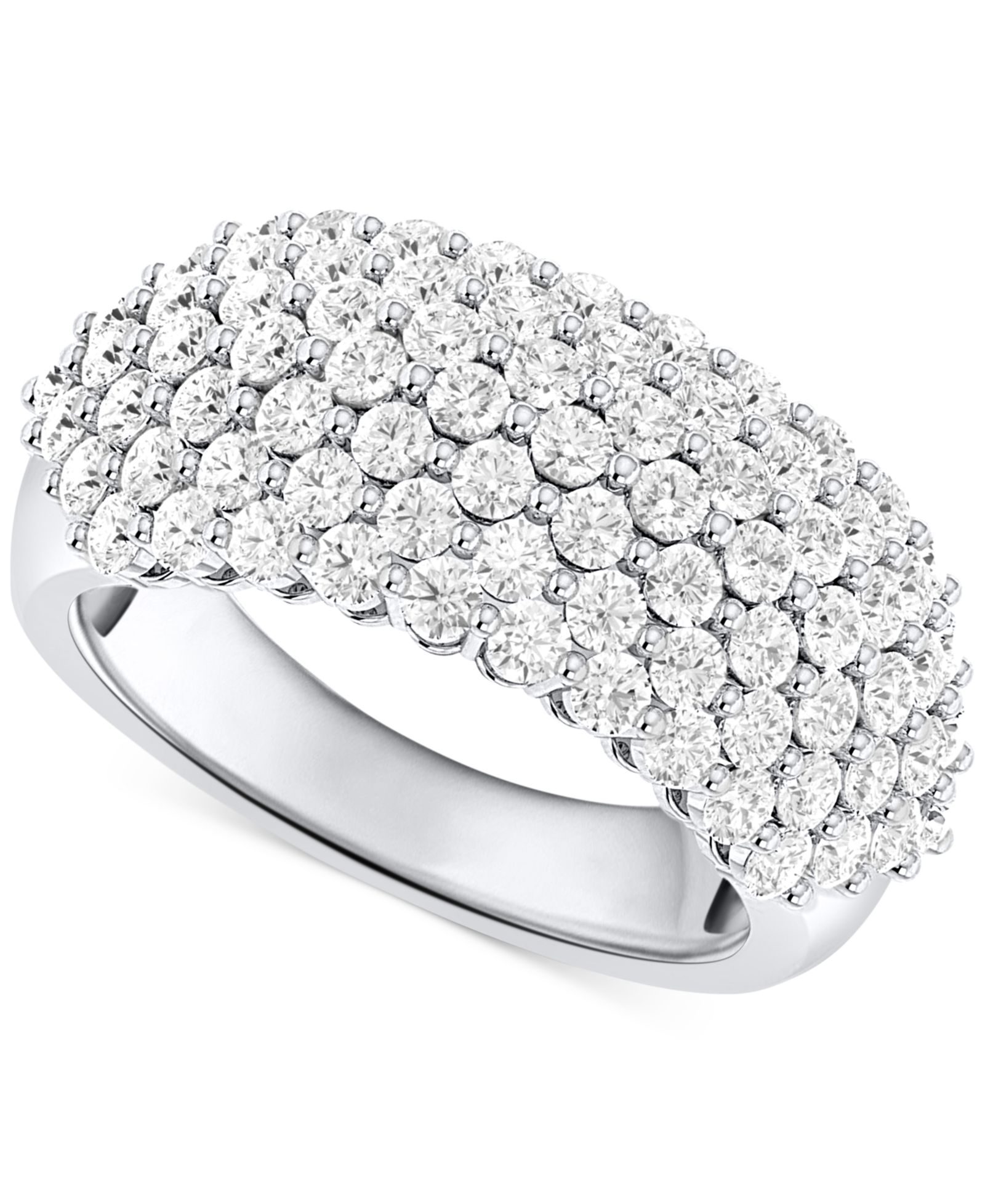 Forever Grown Diamonds Lab-Grown Diamond Pavé Band (2 ct. t.w.) in Sterling Silver or 14K Gold-Plated Sterling Silver