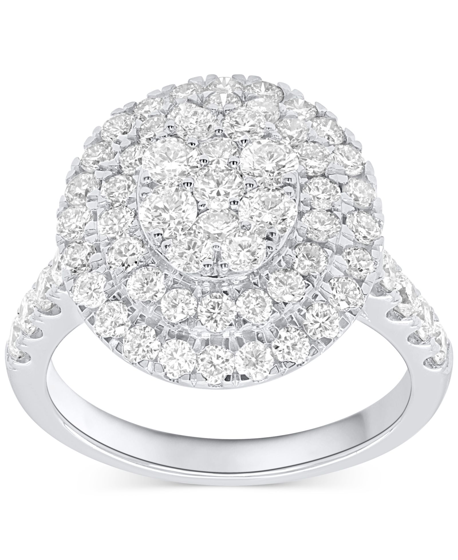 Forever Grown Diamonds Кольцо с бриллиантовым гало, Sterling Silver или 14K Gold-Plated Sterling Silver