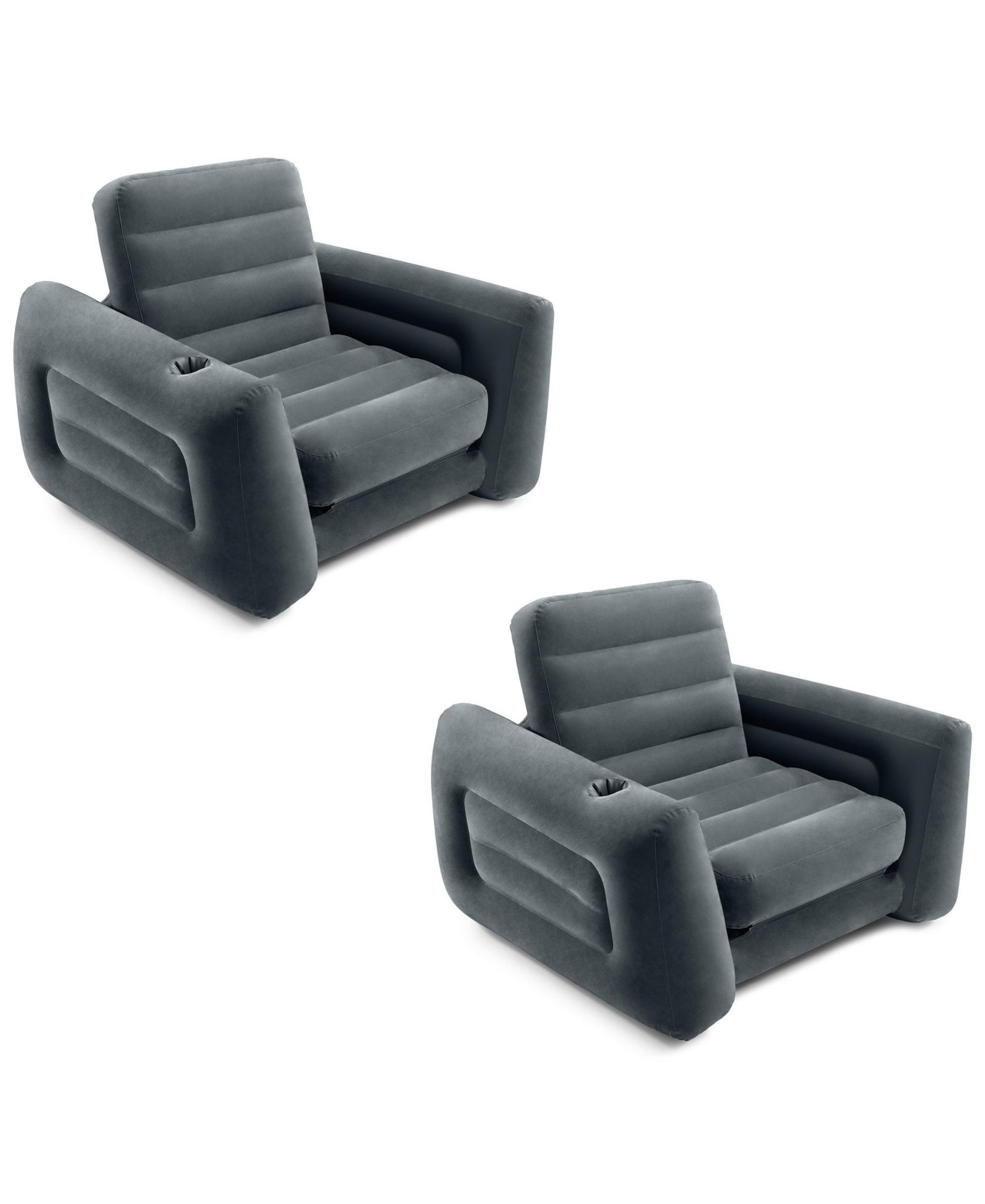 INTEX Inflatable Pull Out Sofa Chair Sleeper/Twin Sized Air Mattress (2 Pack)