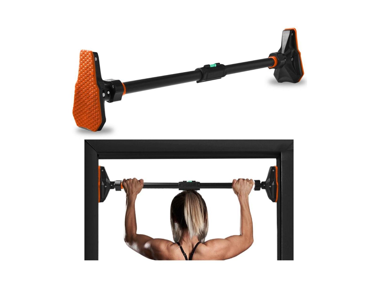 SQUATZ Doorway Pull Up and Chin Up Bar With Adjustable Width and Automatic Locking, 42.9" - 62.2" Inches
