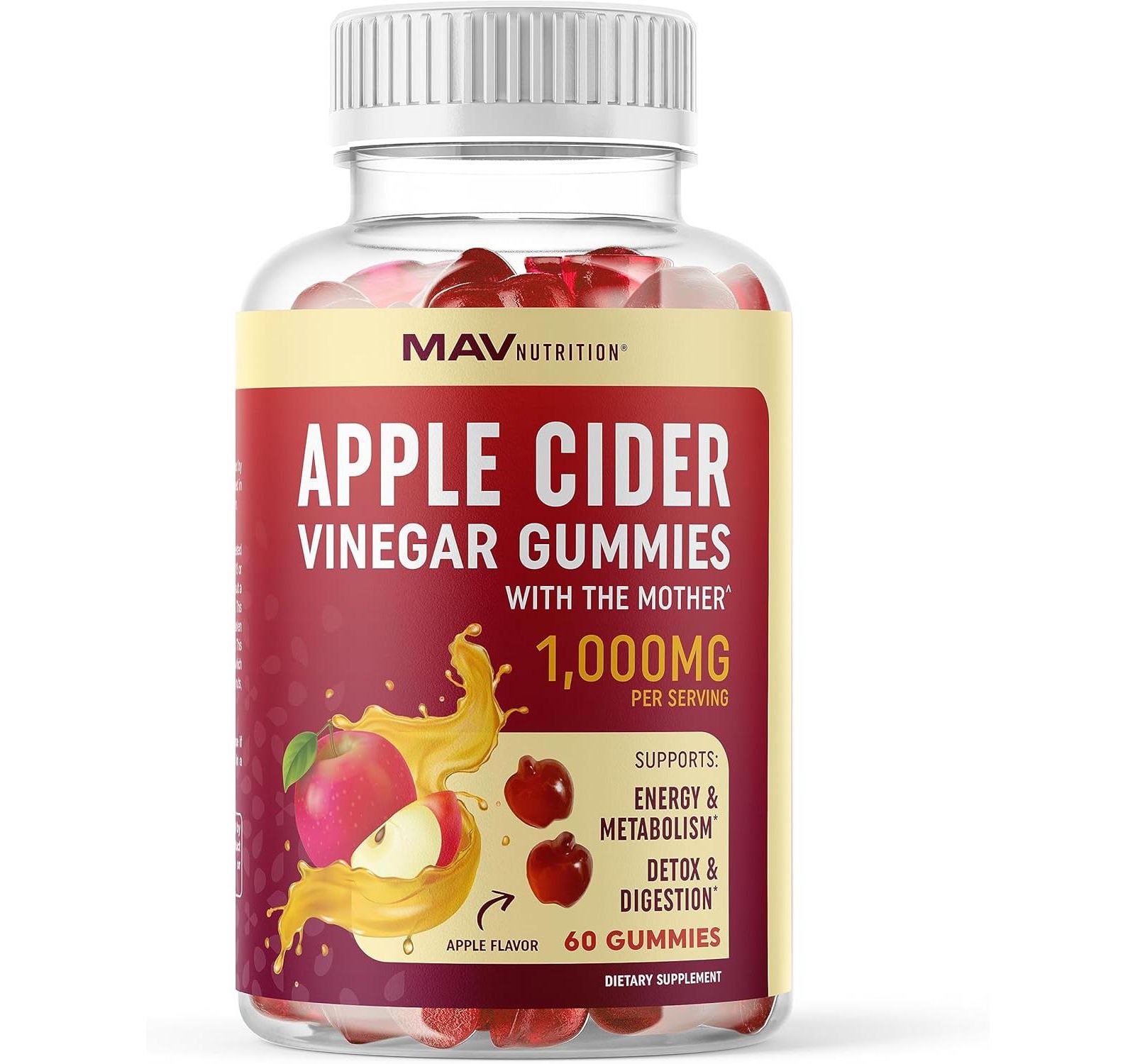 Желейные витамины MAV Nutrition с яблочным уксусом, витаминами B6, B12 и фолиевой кислотой