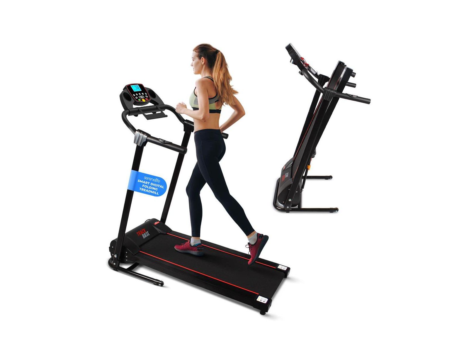 SereneLife Digital Smart Treadmill with Bluetooth and FitShow App Compatibility