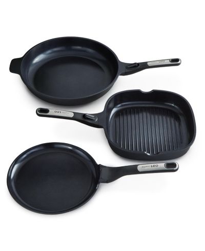 Набор посуды BergHOFF Leo Phantom 3pc с керамическим антипригарным покрытием, Recycled