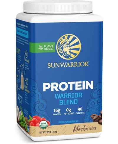 Warrior Blend Protein, Plant-Based Organic Protein Powder, Mocha, Sunwarrior, 750gm