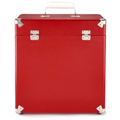 GPO Retro SWB18RED 12"  Vinyl Record Case 35 Count Capacity with Removable Lid