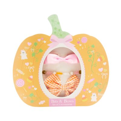 Bits & Bows Girls Girls  Pumpkin Bows & Bracelet Halloween Gift Set