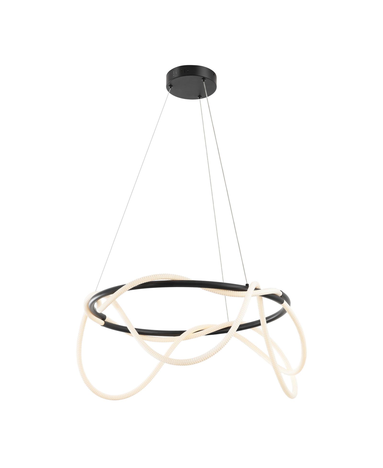 Lisette Contemporary Minimalist 360 Adjustable Silicone Neon Rope Dimmable Integrated LED Chandelier