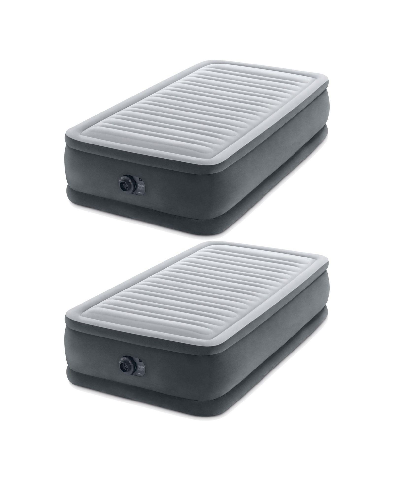 Intex Dura Beam Comfort Plus надувной матрас с встроенным насосом, Twin Size, 2 шт.