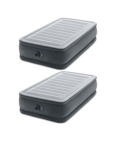 Intex Dura Beam Comfort Plus надувной матрас с встроенным насосом, Twin Size, 2 шт.