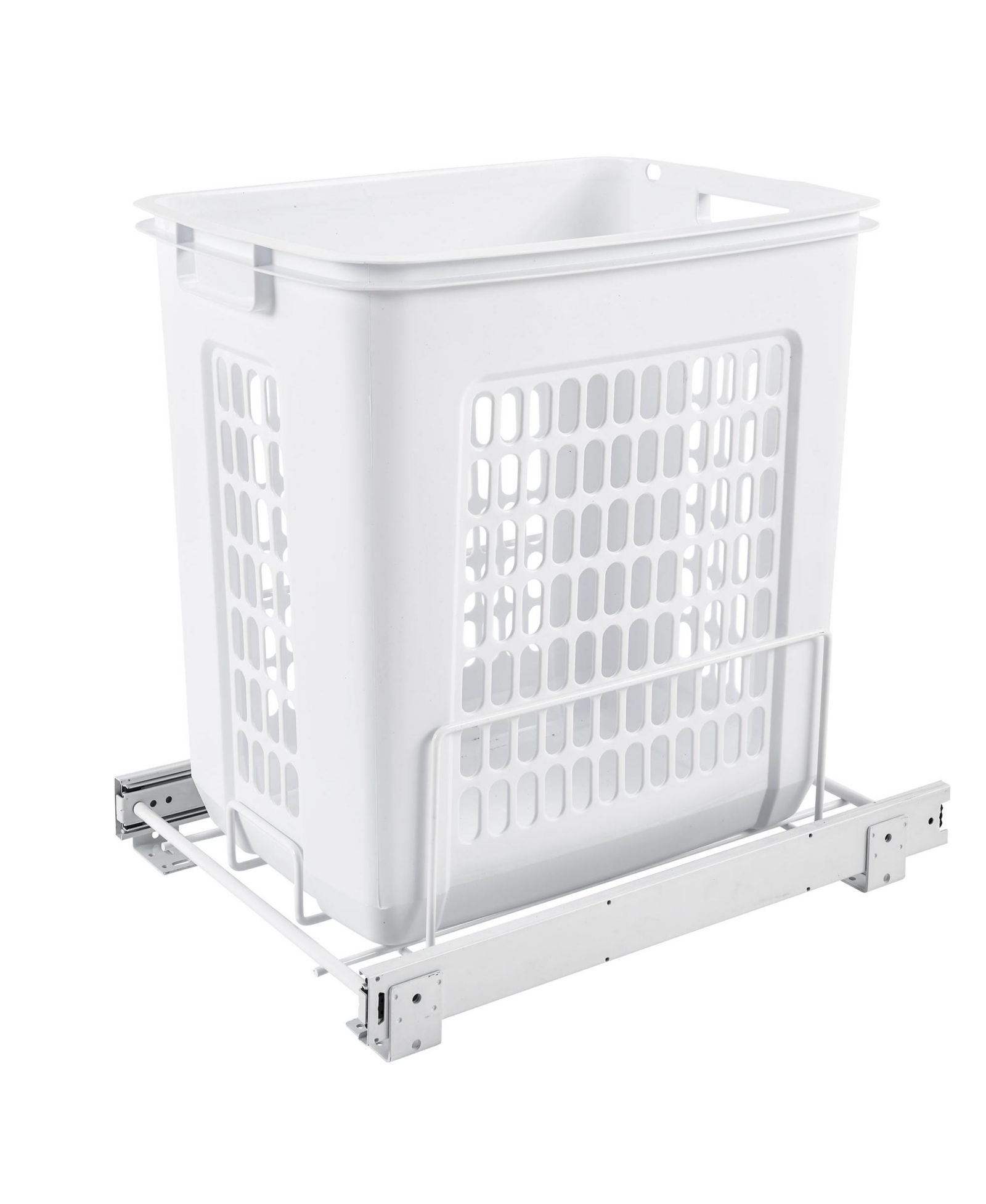 Rev-A-Shelf 20'' Pullout Large Polymer Clothes Hamper, White, HPRV-1520 S