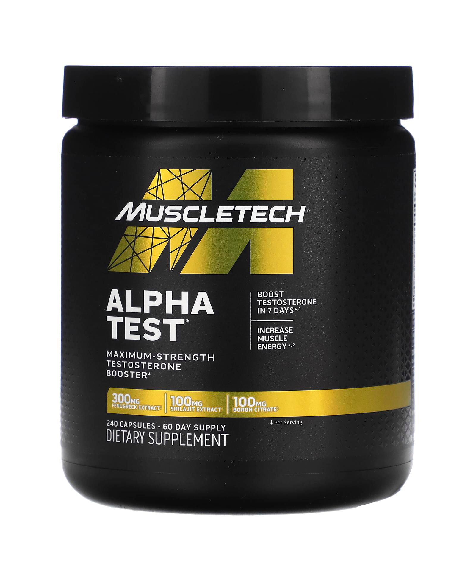 Добавка MuscleTech AlphaTest | Tribulus Terrestris & Boron Supplement | Max-Strength ATP & | Daily