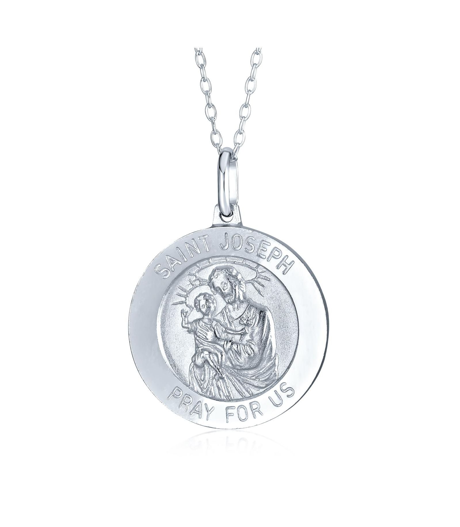 Bling Jewelry Подвеска-медальон Saint Joseph, серебро 925 Sterling Silver