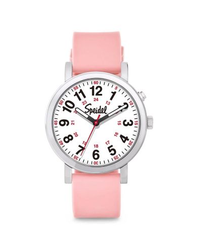 White with light pink band