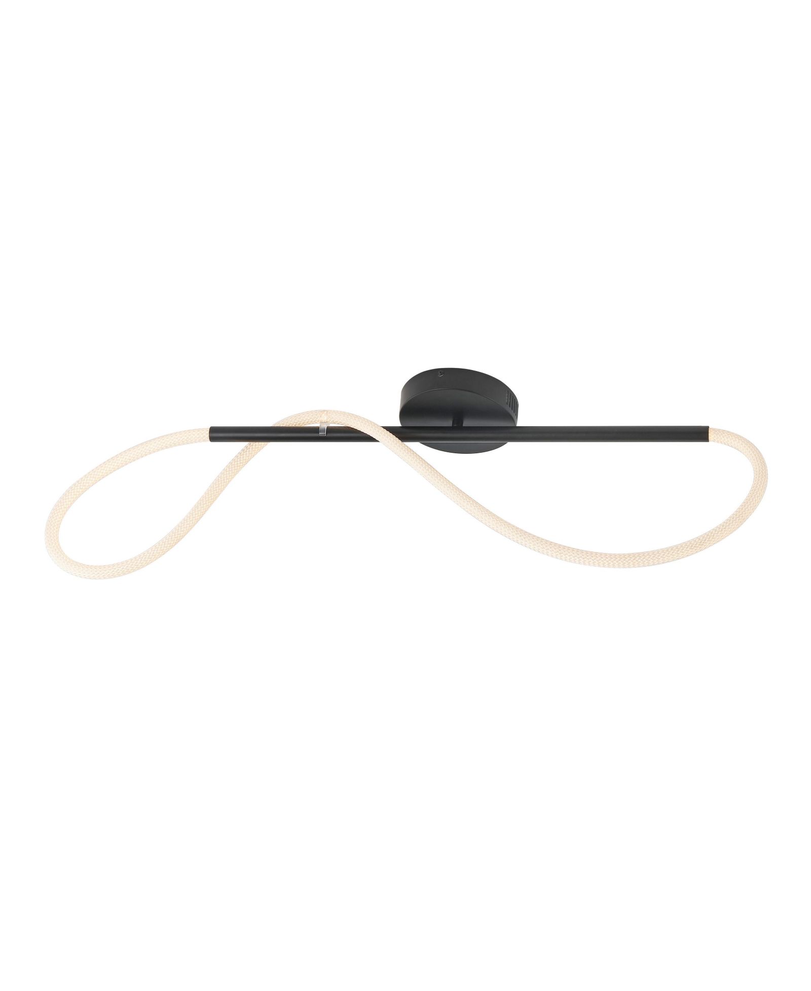 Alessio Contemporary Minimalist 360 Adjustable Silicone Neon Rope Dimmable Linear Integrated LED Flush Mount
