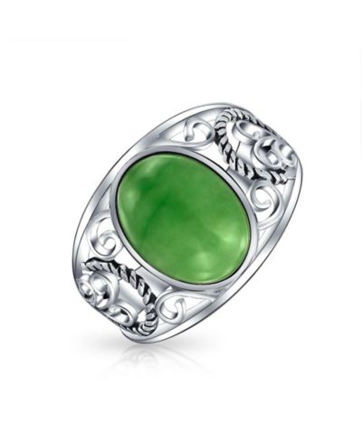 Кольцо Bling Jewelry с натуральным зеленым жадеитом