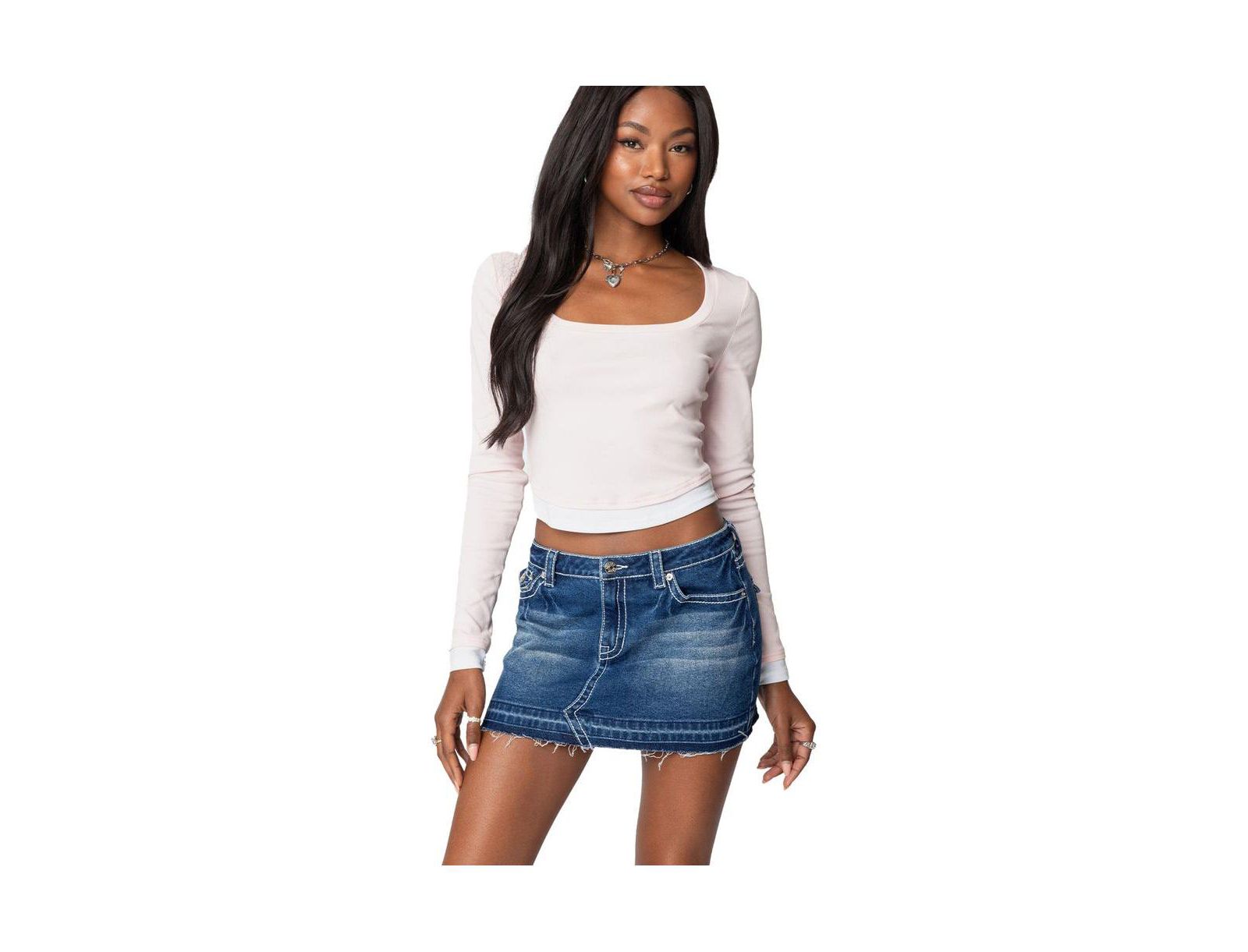 Edikted Women's Nykita Layered Long Sleeve T Shirt