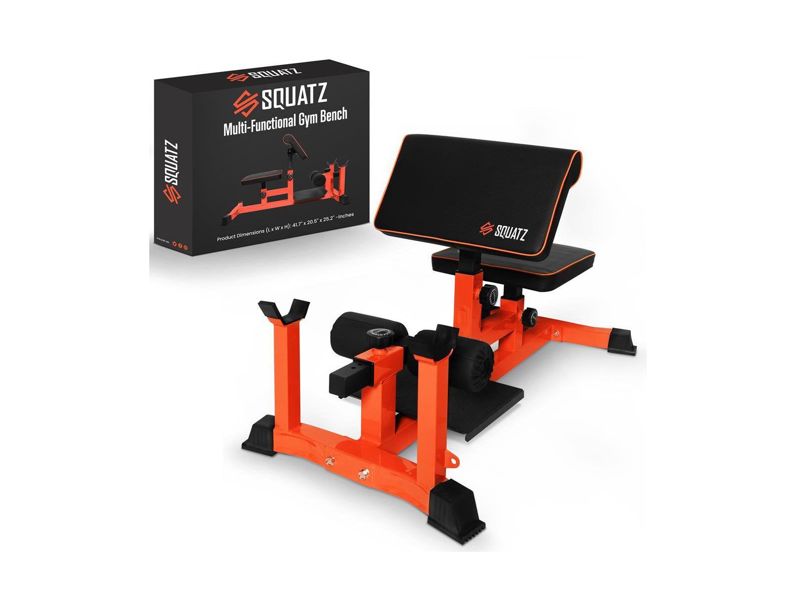 SQUATZ Multi-Function Sissy Squat Machine With Adjustable Squat Bench